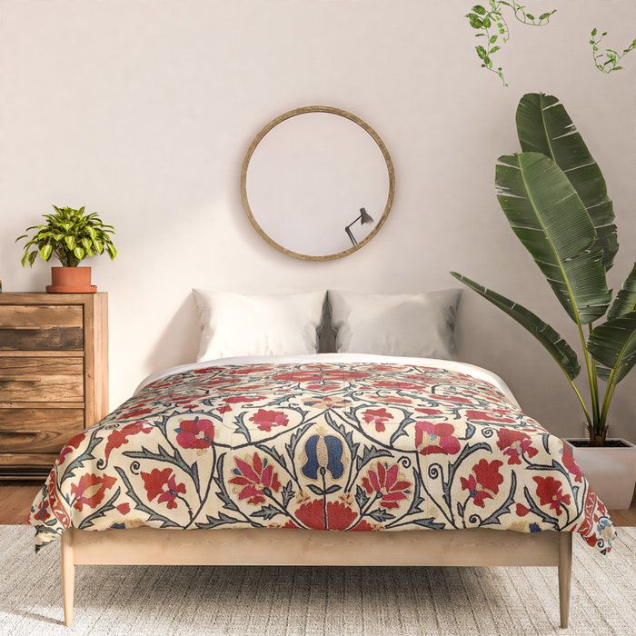 Bokhara Suzani Uzbekistan Colorful Embroidery Print Comforter Gallery Image 3