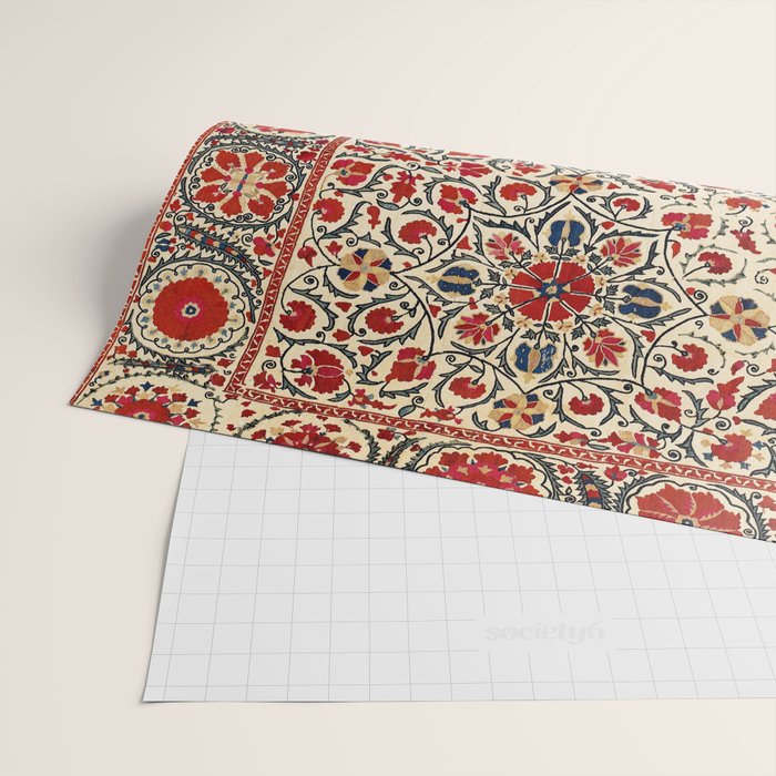 Bokhara Suzani Uzbekistan Colorful Embroidery Print Wrapping Paper Gallery Image 2