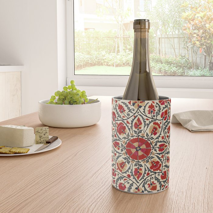 Bokhara Suzani Uzbekistan Colorful Embroidery Print Wine Chiller Gallery Image 4