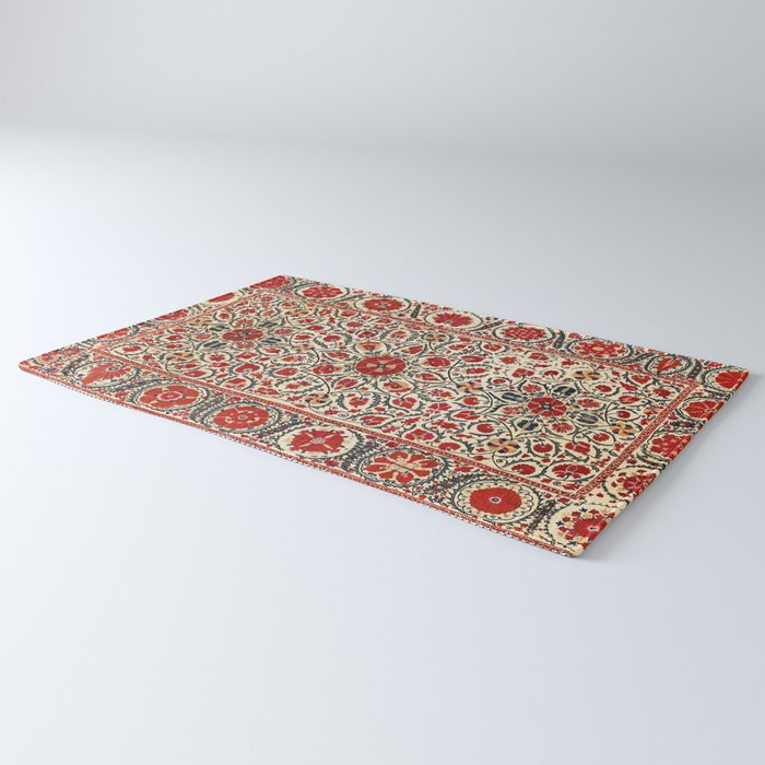 Bokhara Suzani Uzbekistan Colorful Embroidery Print Rug Gallery Image 3