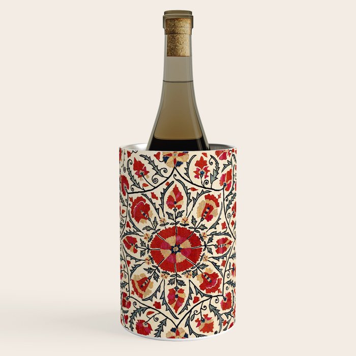 Bokhara Suzani Uzbekistan Colorful Embroidery Print Wine Chiller Gallery Image 1