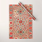Bokhara Suzani Uzbekistan Colorful Embroidery Print Wrapping Paper Gallery Image 1