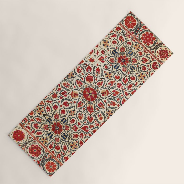 Bokhara Suzani Uzbekistan Colorful Embroidery Print Yoga Mat Gallery Image 1