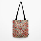 Bokhara Suzani Uzbekistan Colorful Embroidery Print Tote Bag Gallery Image 2