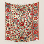 Bokhara Suzani Uzbekistan Colorful Embroidery Print Wall Tapestry Gallery Image 4
