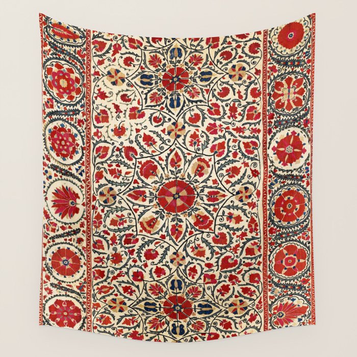 Bokhara Suzani Uzbekistan Colorful Embroidery Print Wall Tapestry Gallery Image 4