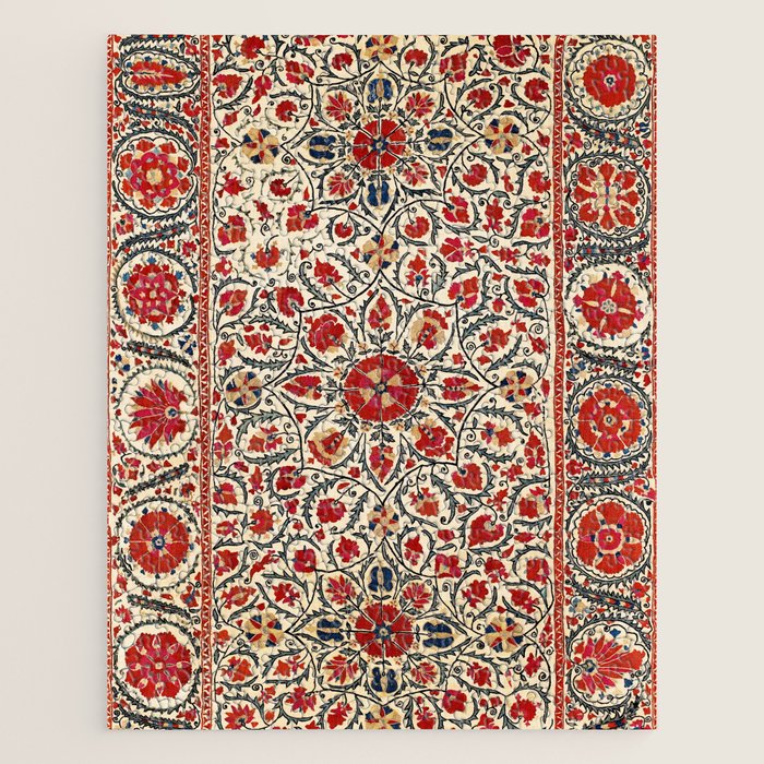 Bokhara Suzani Uzbekistan Colorful Embroidery Print Jigsaw Puzzle Gallery Image 1