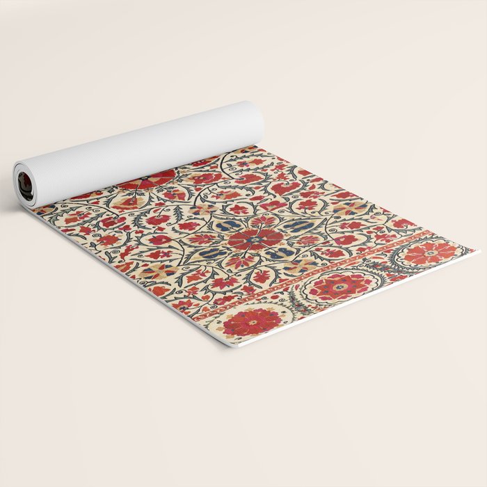 Bokhara Suzani Uzbekistan Colorful Embroidery Print Yoga Mat Gallery Image 2