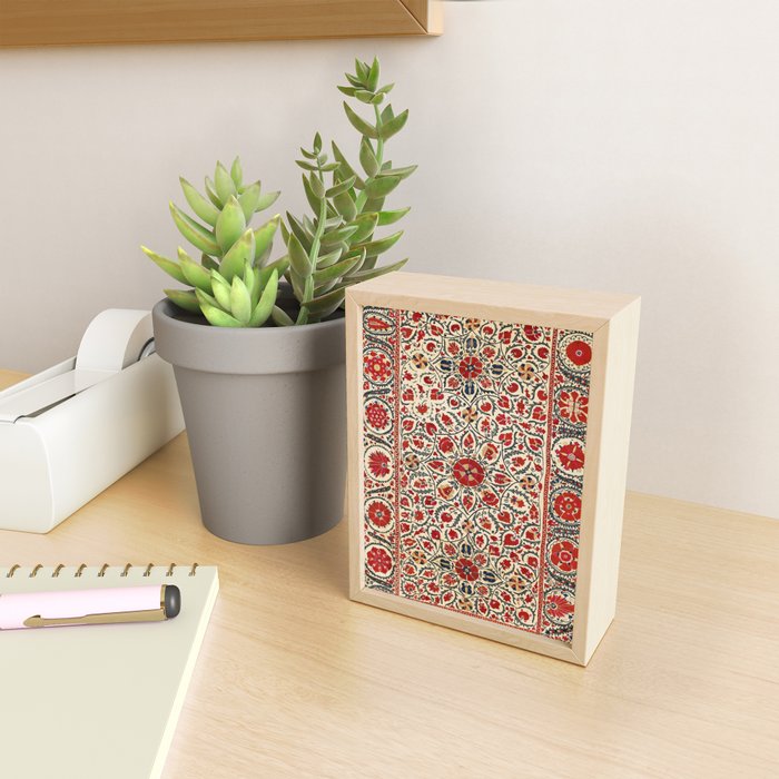 Bokhara Suzani Uzbekistan Colorful Embroidery Print Mini Art Print Gallery Image 2