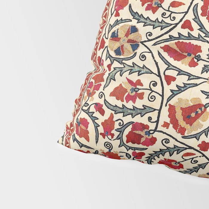 Bokhara Suzani Uzbekistan Colorful Embroidery Print Pillow Sham Gallery Image 4