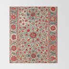 Bokhara Suzani Uzbekistan Colorful Embroidery Print Throw Blanket Gallery Image 2
