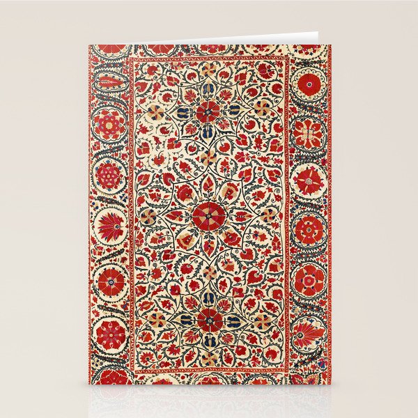 Bokhara Suzani Uzbekistan Colorful Embroidery Print Stationery Card Gallery Image 2