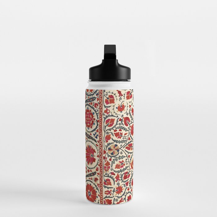 Bokhara Suzani Uzbekistan Colorful Embroidery Print Water Bottle Gallery Image 3