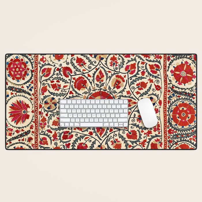 Bokhara Suzani Uzbekistan Colorful Embroidery Print Desk Mat Gallery Image 1