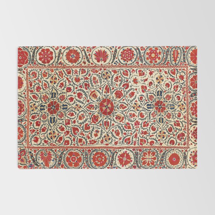 Bokhara Suzani Uzbekistan Colorful Embroidery Print Rug Gallery Image 2