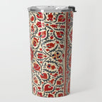 Bokhara Suzani Uzbekistan Colorful Embroidery Print Travel Mug Gallery Image 2