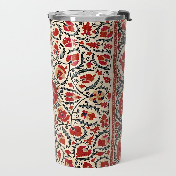 Bokhara Suzani Uzbekistan Colorful Embroidery Print Travel Mug Gallery Image 2