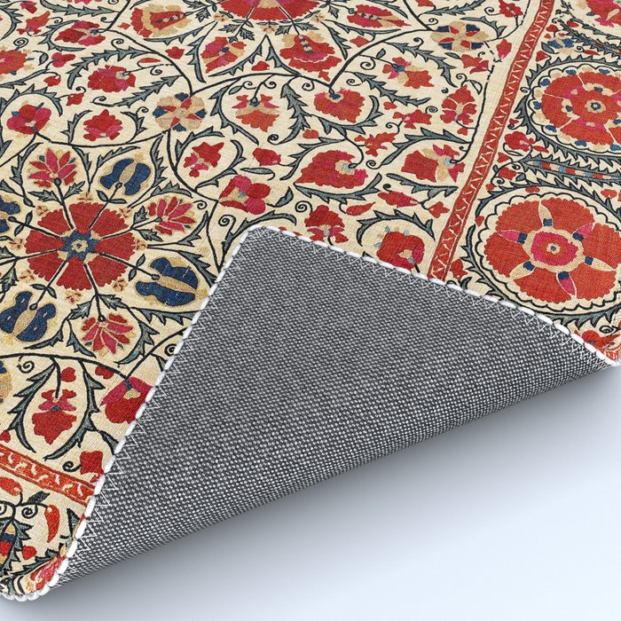 Bokhara Suzani Uzbekistan Colorful Embroidery Print Rug Gallery Image 4