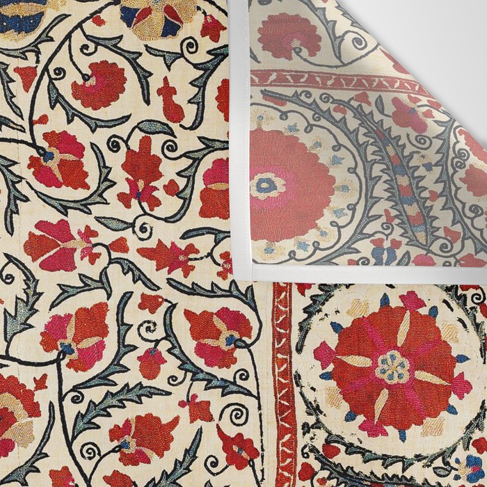Bokhara Suzani Uzbekistan Colorful Embroidery Print Wall Tapestry Gallery Image 3