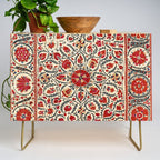 Bokhara Suzani Uzbekistan Colorful Embroidery Print Credenza Gallery Image 1