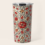 Bokhara Suzani Uzbekistan Colorful Embroidery Print Travel Mug Gallery Image 1