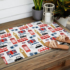 London travel pattern cute england print for nursery kids room boys or girls decor Outdoor Rug Gallery Image 2