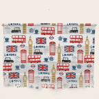 London travel pattern cute england print for nursery kids room boys or girls decor Wall Hanging Gallery Image 1