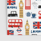 London travel pattern cute england print for nursery kids room boys or girls decor Poster Gallery Image 3
