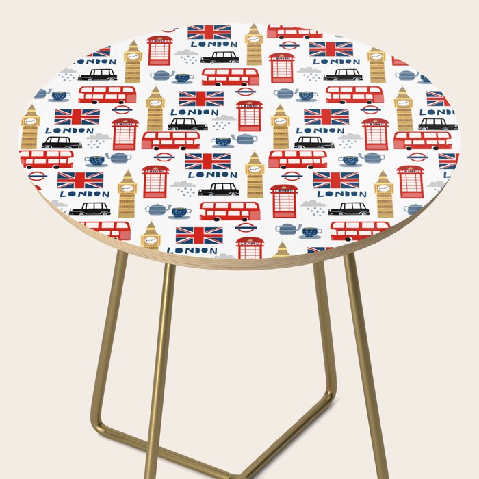 London travel pattern cute england print for nursery kids room boys or girls decor Side Table Gallery Image 2