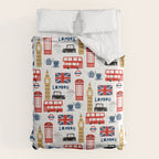London travel pattern cute england print for nursery kids room boys or girls decor Comforter Gallery Image 6