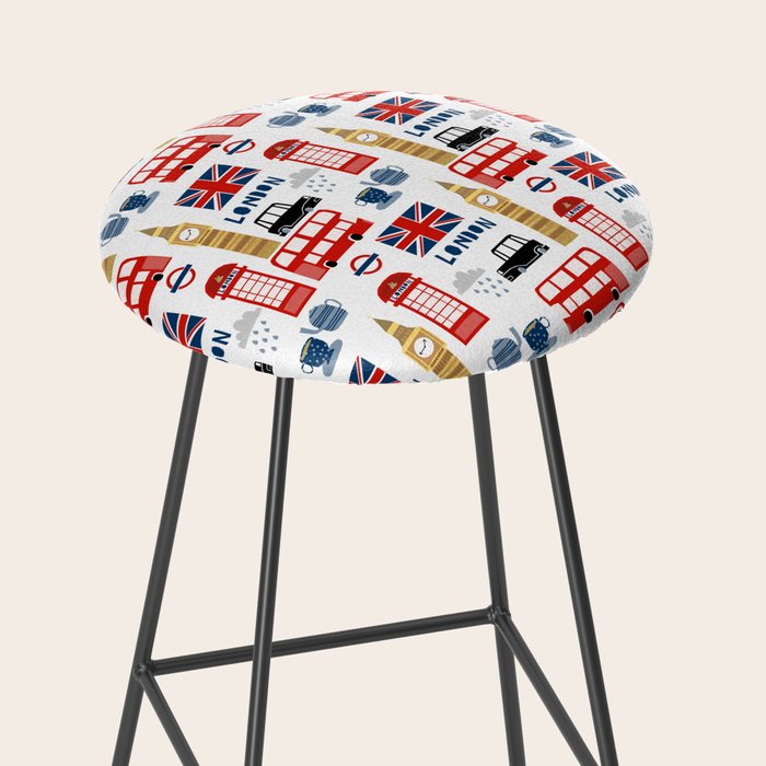 London travel pattern cute england print for nursery kids room boys or girls decor Stool Gallery Image 2