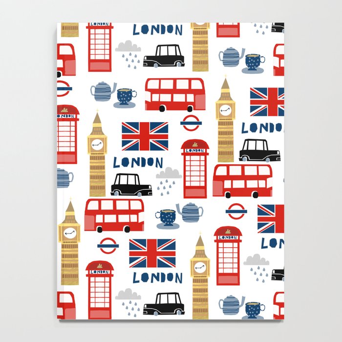 London travel pattern cute england print for nursery kids room boys or girls decor Notebook Gallery Image 4
