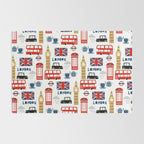 London travel pattern cute england print for nursery kids room boys or girls decor Rug Gallery Image 2