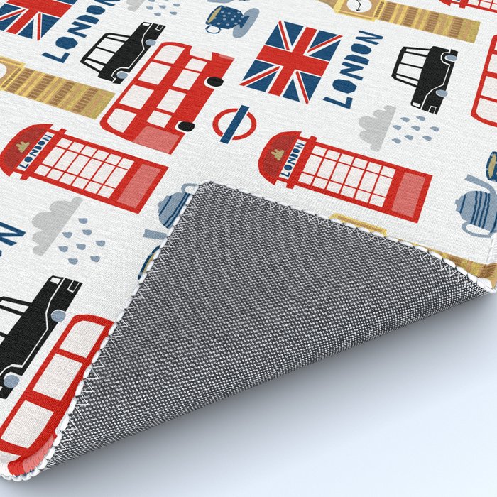 London travel pattern cute england print for nursery kids room boys or girls decor Rug Gallery Image 4