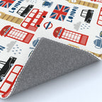 London travel pattern cute england print for nursery kids room boys or girls decor Rug Gallery Image 4