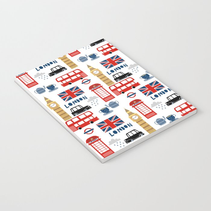 London travel pattern cute england print for nursery kids room boys or girls decor Notebook Gallery Image 3