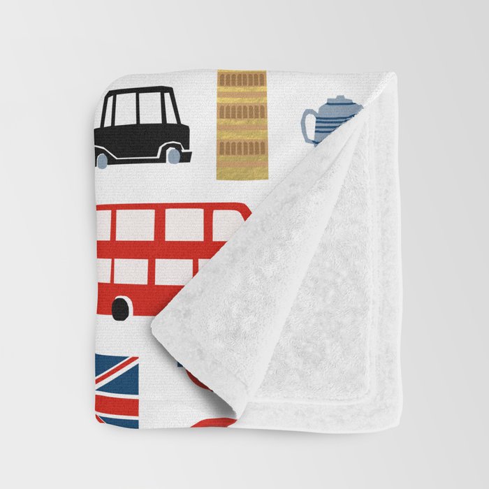 London travel pattern cute england print for nursery kids room boys or girls decor Throw Blanket Gallery Image 3