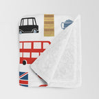 London travel pattern cute england print for nursery kids room boys or girls decor Throw Blanket Gallery Image 3