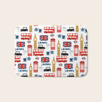 London travel pattern cute england print for nursery kids room boys or girls decor Bath Mat Gallery Image 1