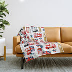 London travel pattern cute england print for nursery kids room boys or girls decor Throw Blanket Gallery Image 1
