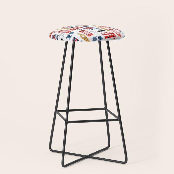 London travel pattern cute england print for nursery kids room boys or girls decor Stool Gallery Image 1