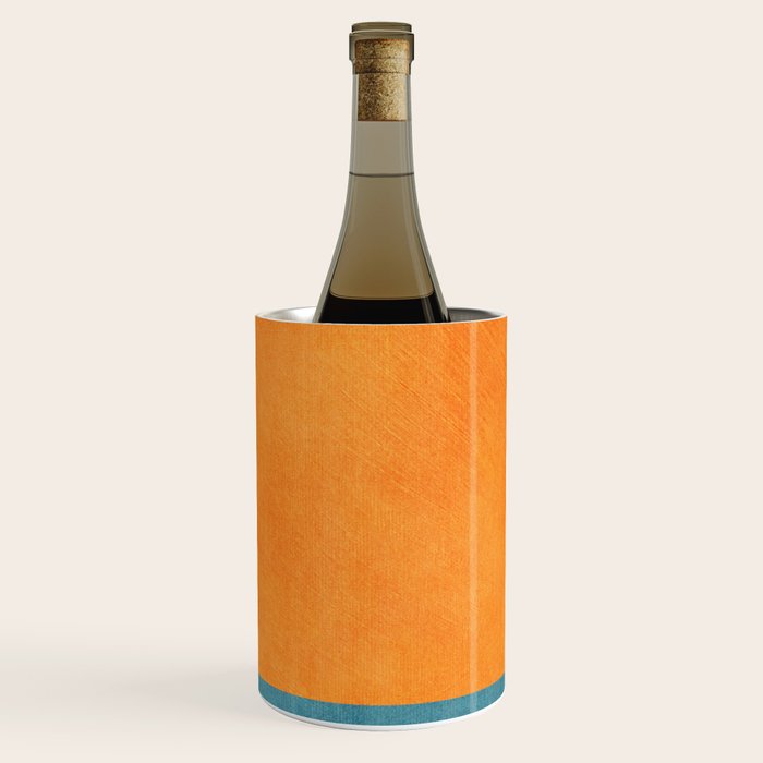 Teal Orange Minimalist Rich Texture Artwork Wine Chiller Gallery Image 1