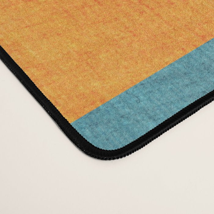 Teal Orange Minimalist Rich Texture Artwork Desk Mat Gallery Image 4