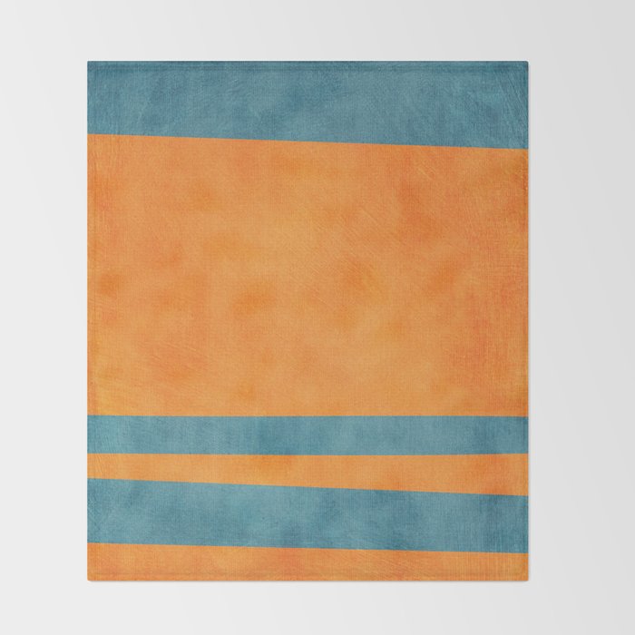 Teal Orange Minimalist Rich Texture Artwork Throw Blanket Gallery Image 2