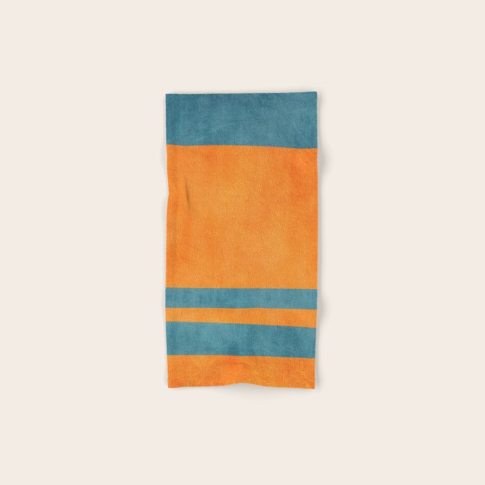 Teal Orange Minimalist Rich Texture Artwork Bath Towel Gallery Image 1