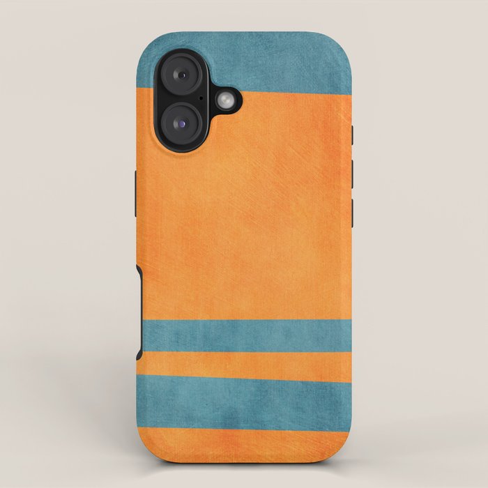 Teal Orange Minimalist Rich Texture Artwork iPhone Case Gallery Image 1