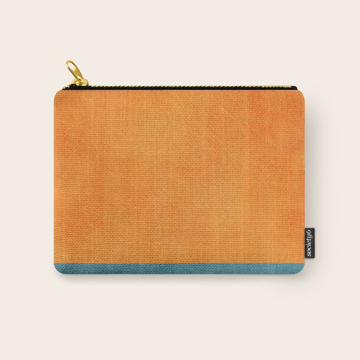 Teal Orange Minimalist Rich Texture Artwork Carry All Pouch Gallery Image 1
