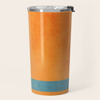 Teal Orange Minimalist Rich Texture Artwork Travel Mug Gallery Image 2