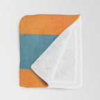 Teal Orange Minimalist Rich Texture Artwork Throw Blanket Gallery Image 3