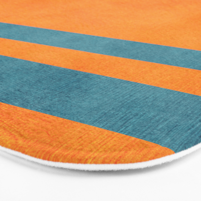 Teal Orange Minimalist Rich Texture Artwork Bath Mat Gallery Image 3